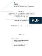 Constitucion Legal de Creaciones Proctec s.a. de c.v. Re