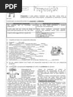 Preposições essenciais e acidentais + exercícios