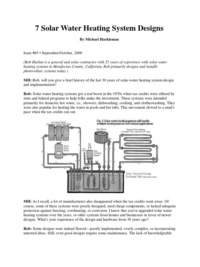 7 Solar Water Heating System Designs | PDF | Water Heating | Hvac