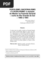 Populismo, nacionalismo e caudilhismo - a atuação do Master na Fazenda Sarandi - norte do Rio Grande do Sul - 1960 a 1964