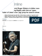 Pink Floyd Bassist Roger Waters Called Antisemitic by Rabbi in Race Row - Mail Online