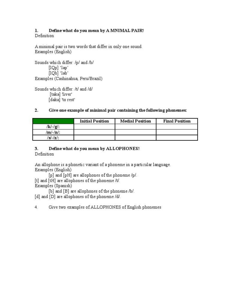 Soal Phonology