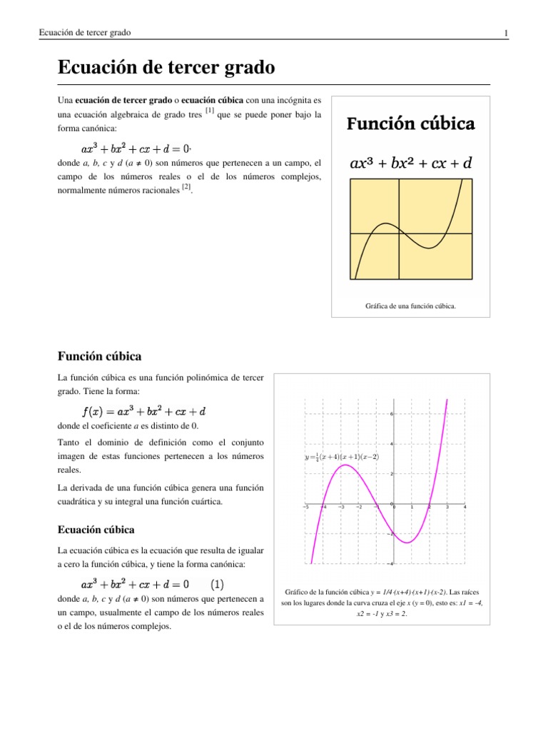 Ecuación de Tercer Grado Campo (Matemáticas) Ecuaciones
