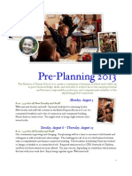 Pre-Planning Schedule 2013