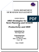 Report On HRD Strategies For Long-Term Planning & Growth and Productivity and HRM