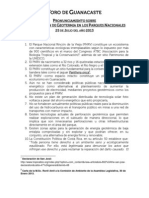 Pronunciamiento Del Foro de Guanacaste Sobre Geotermia en Parques Nacionales