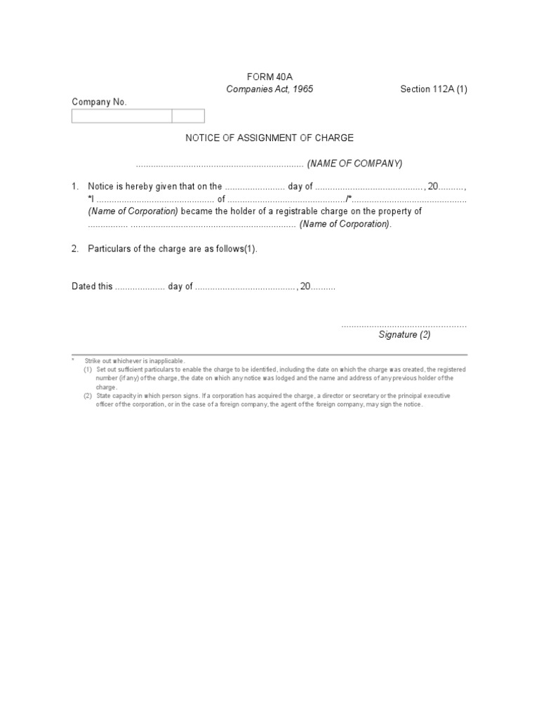 assignment of charge companies house