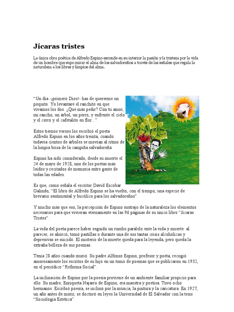 Poesia Jicaras+Tristes,+Alfredo+Espino PDF Poesía El Salvador