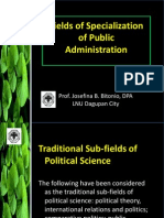 Field of Specialization of Public Administration