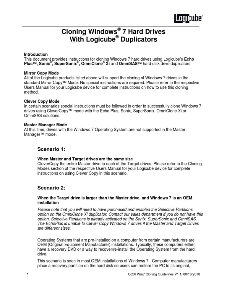 Win7 Cloning Guideline 0816101 PDF | PDF | Windows 7 | Operating System