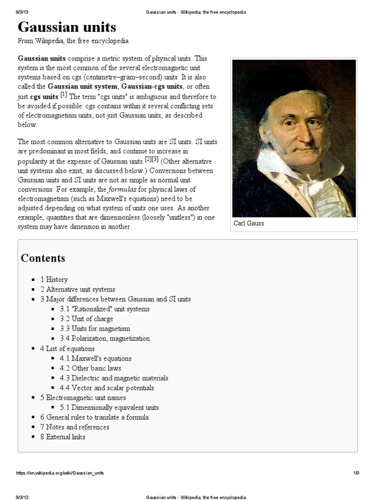Gaussian Units | PDF | Maxwell's Equations | Natural Philosophy