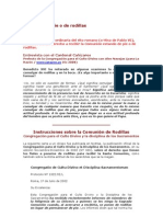 Roma Advierte A Quien Niega Comunión de Rodillas