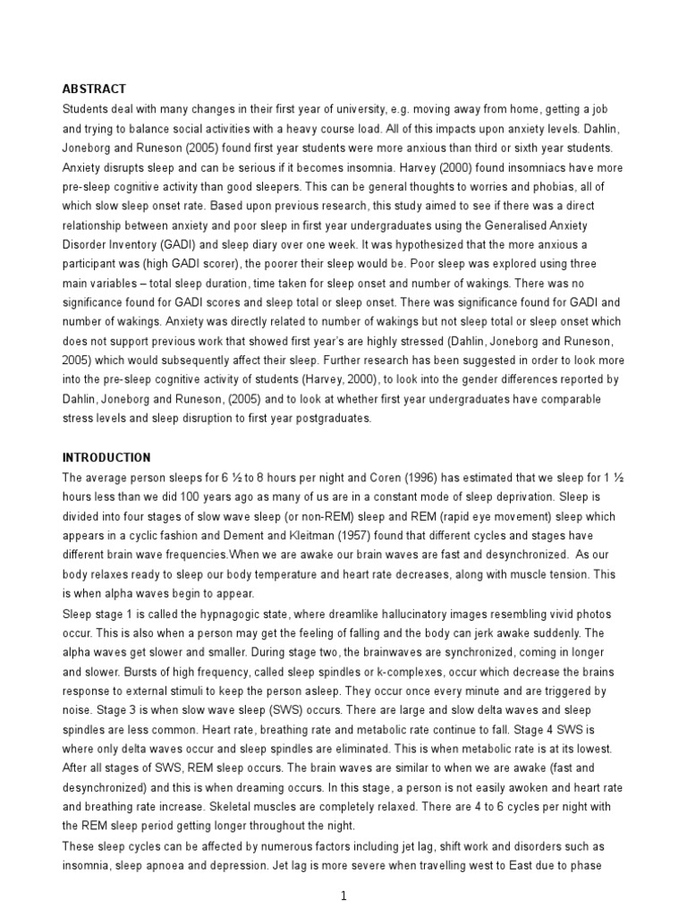 Sleep dissertation image