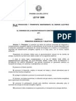 Ley3009- PRODUCCIÓN Y TRANSPORTE INDEPENDIENTE DE ENERGÍA ELÉCTRICA