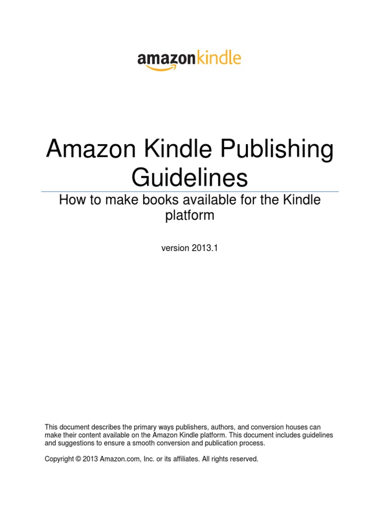 amazon kdp book publishing guidelines