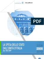 La Spesa Dello Stato Dall' Unità d'Italia 1862-2009