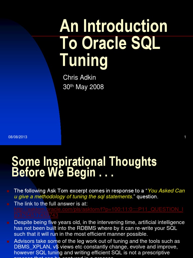 Oracle SQL Tuning 1230324983128347 2 | PDF
