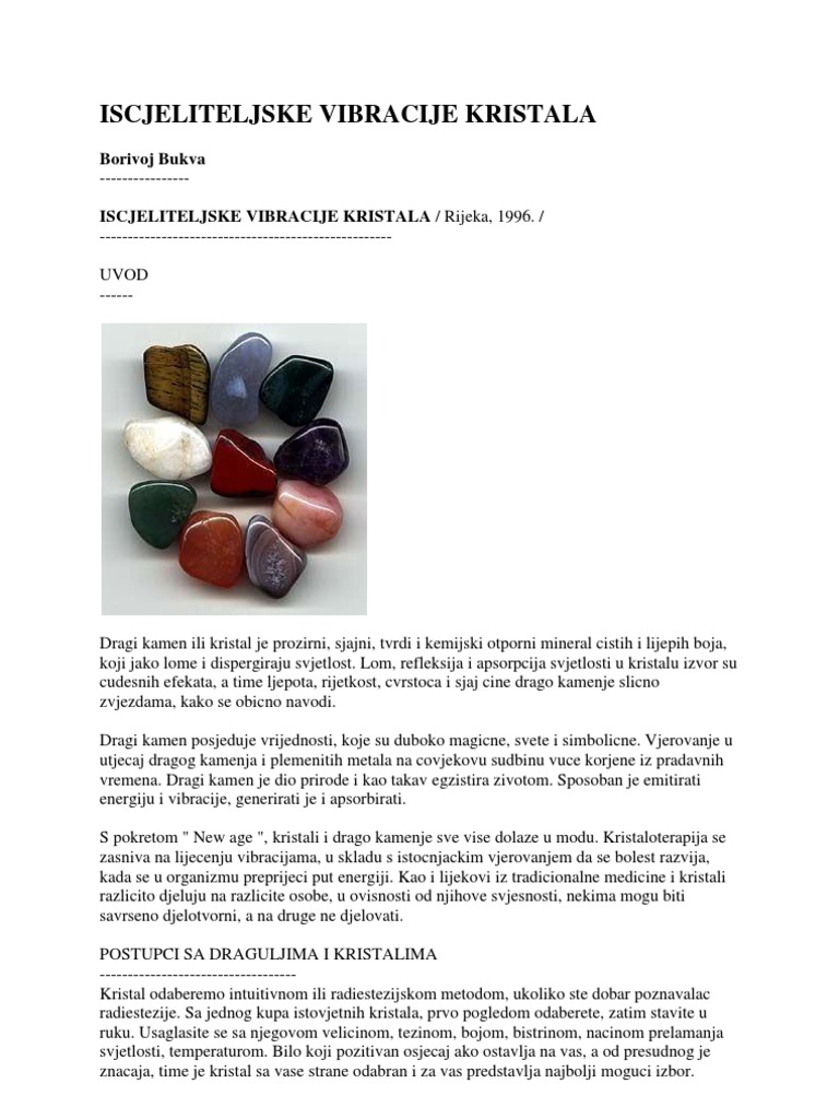Iscjeliteljske Vibracije Kristala | PDF