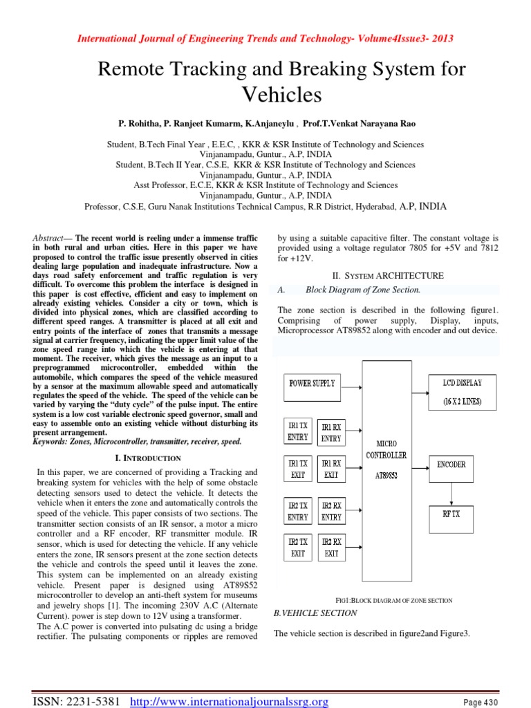 Vehicle Remote Tracking and Speed Control | PDF | Power Supply | Rectifier