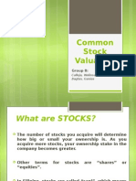 Common Stock Valuation: Group 8