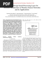 A Unique Design Based Processing Layer For Modular Architecture in Wireless Sensor Networks and Its Applications