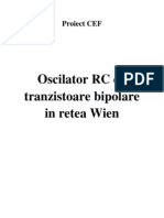Oscilator RC Cu Tranzistoare Bipolare in Retea Wien CEF