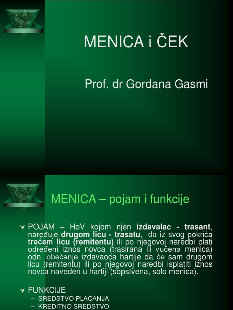 Menica I Cek | PDF