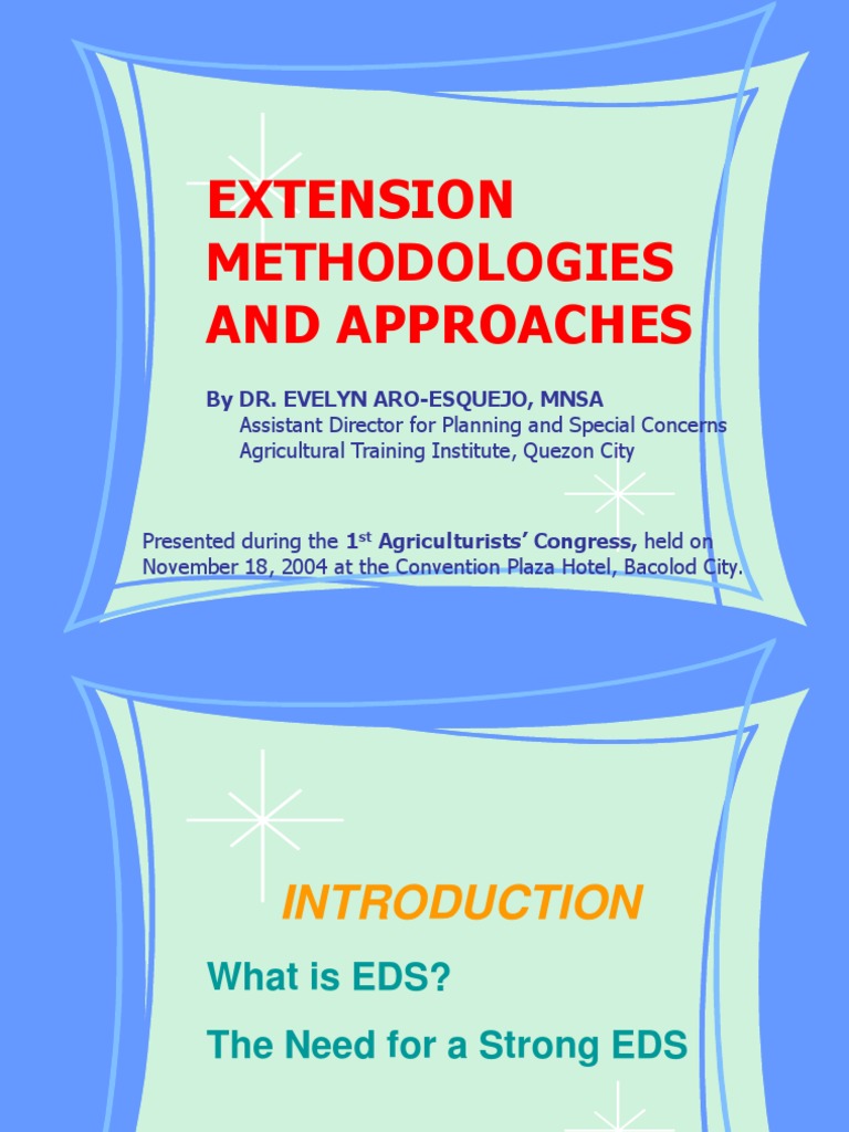 Agricultural Extension Methods Overview | PDF | Agriculture ...