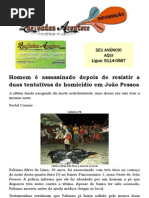 Homem é assassinado depois de resistir a duas tentativas de homicídio em João Pessoa