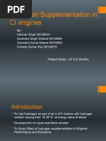 Hydrogen Supplementation in CI Engines Ppt