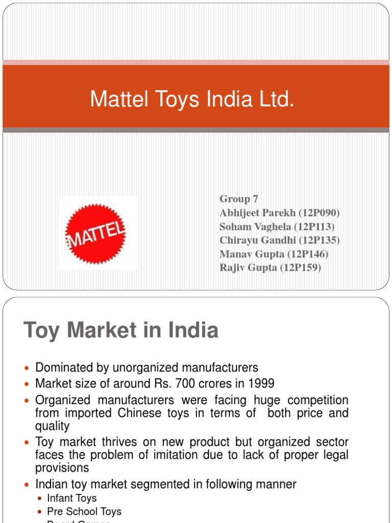 Mattel Toys India LTD PDF Retail Distribution (Business)