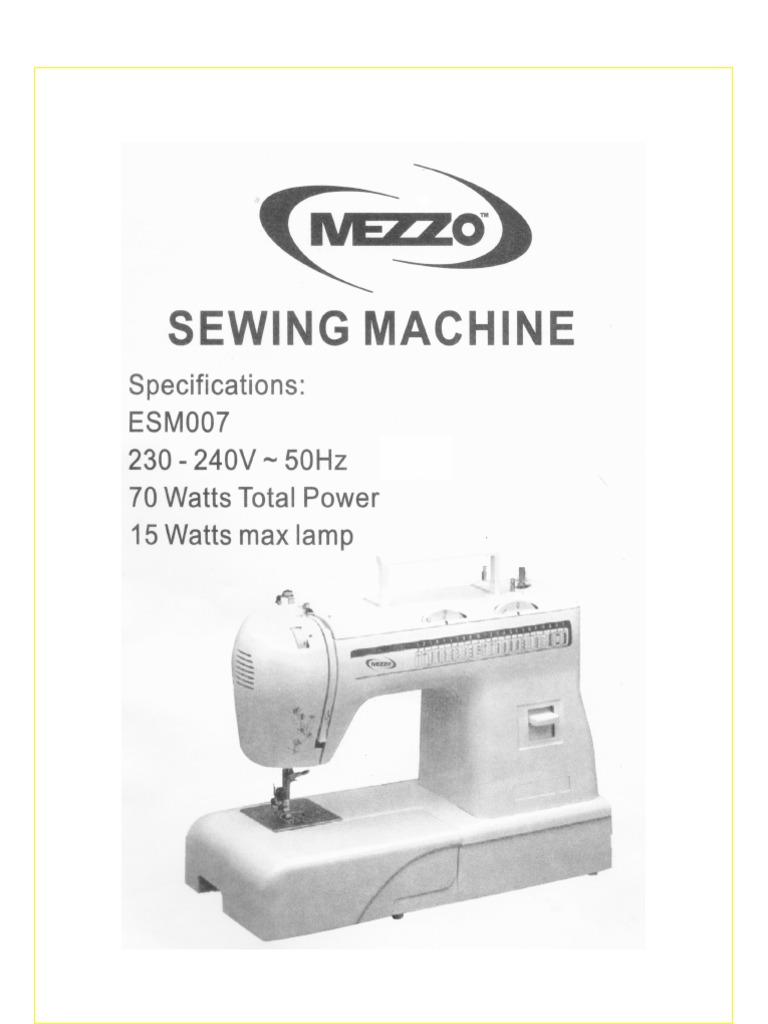 Homemaker ESM007 Instruction Manual Textile Arts