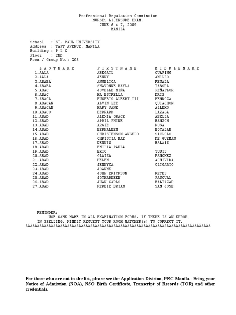 List of room assignment for let march 2021 picture