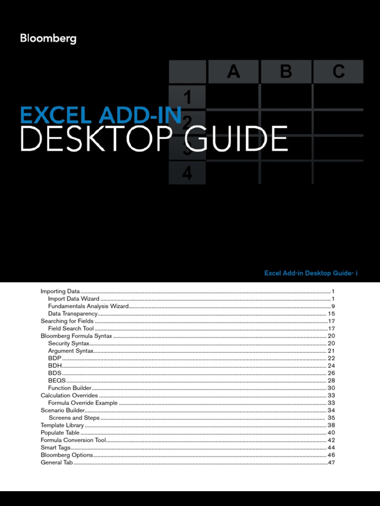 Bloomberg excel