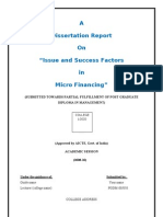Dissertation Report on Issue and Success Factors in Micro Financing