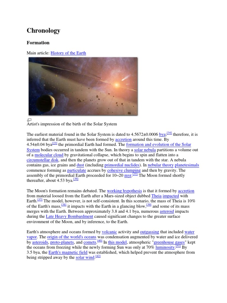 Chronology: Formation | PDF | Earth | Formation And Evolution Of The ...