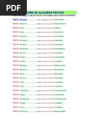 Lista De Nomes De Todas As Frutas Conheça As Principais Frutas Da