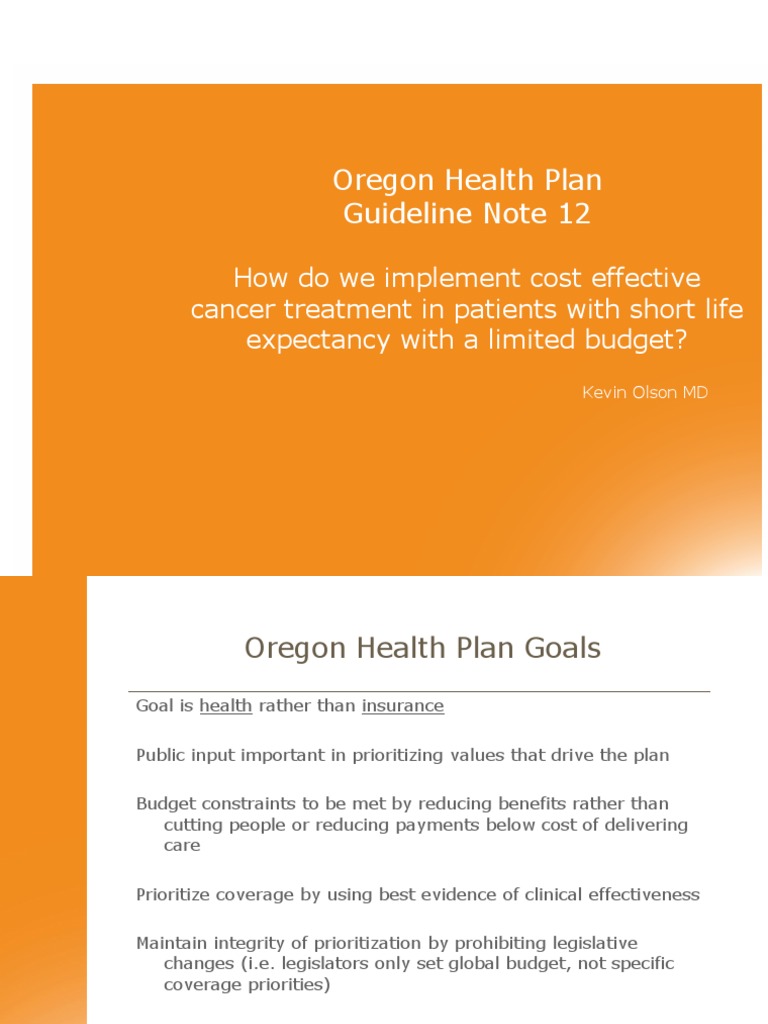 VBBS Oregon Health Plan Goals Palliative Care Cancer