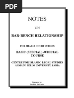 Notes On Bar-Bench Relationship