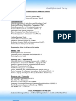 Speech Therapy Test Descriptions