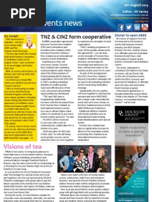Business Events News for Fri 09 Aug 2013 - TNZ 