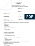 Evaluacion 5to Propiedades de La Multiplicacion