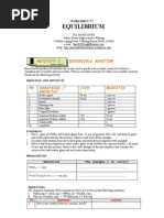 Worksheet of Equilibrium