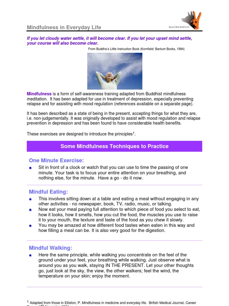 Mindfulness in Everyday Life | PDF | Mindfulness | Emotions
