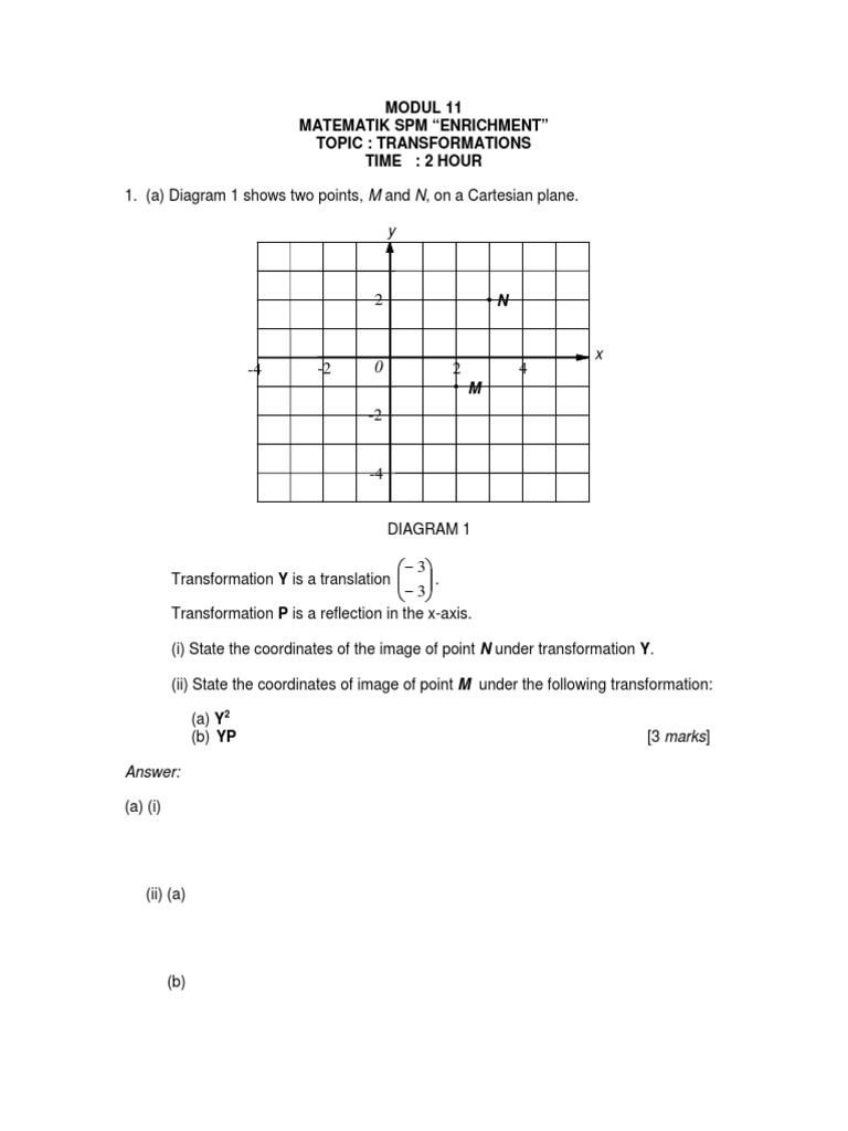 Transformations in Cartesian Plane | PDF | Cartesian Coordinate System ...
