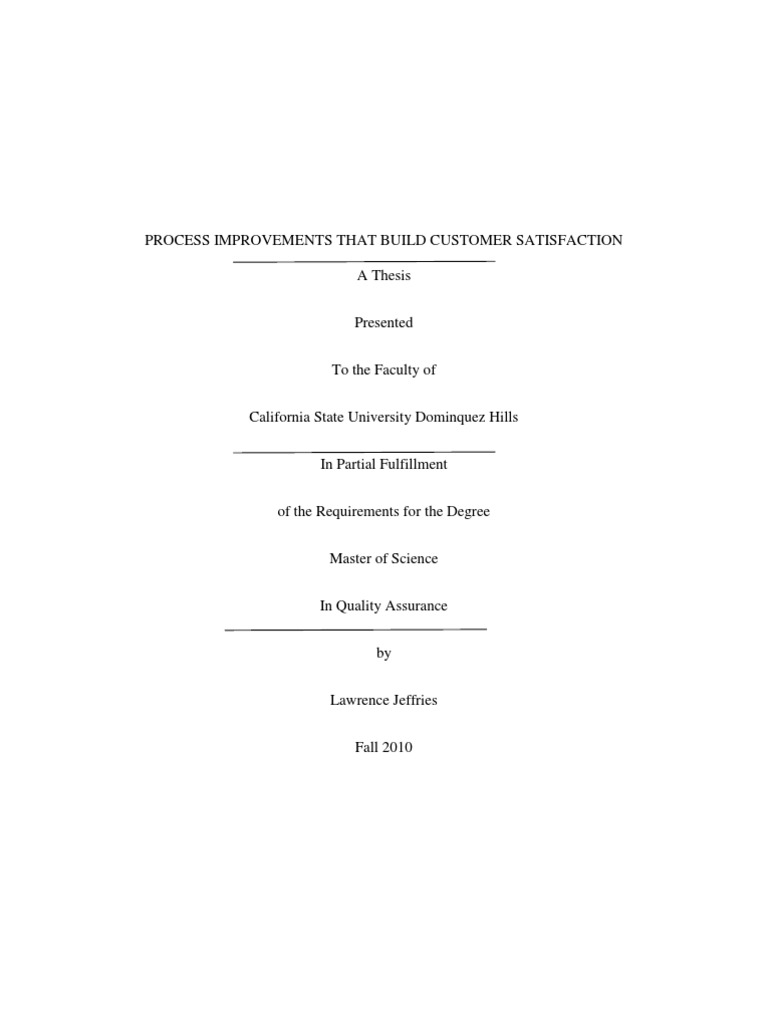 service quality and customer satisfaction thesis