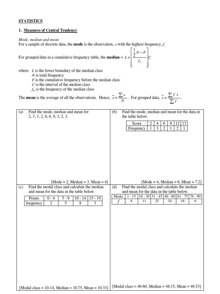 Modul 8- Statistic  Median  Mode (Statistics)