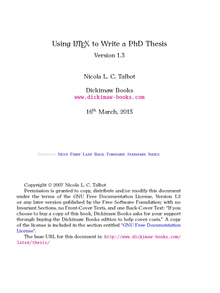 latex phd thesis documentclass