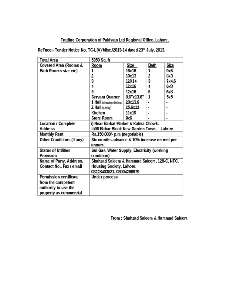 Offer Tender | PDF | Technology & Engineering