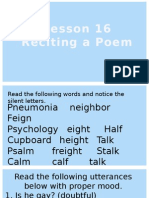 Lesson 16 Reciting a Poem